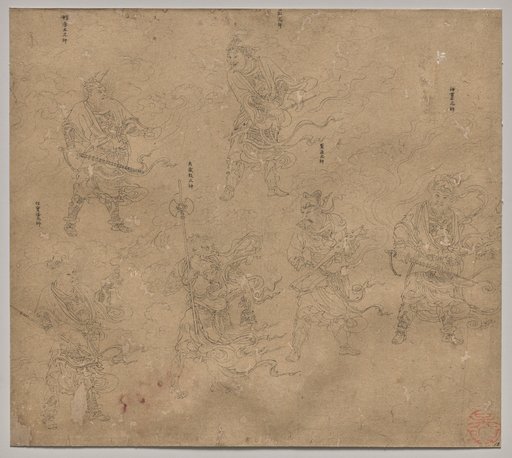 Album of Daoist and Buddhist Themes: Procession of Daoist Deities: Leaf 13