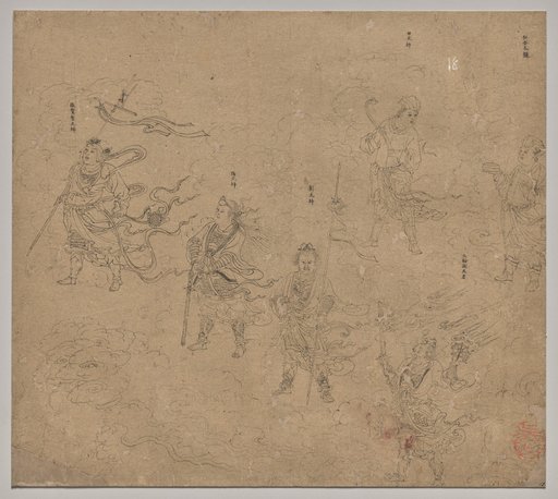 Album of Daoist and Buddhist Themes: Procession of Daoist Deities: Leaf 15