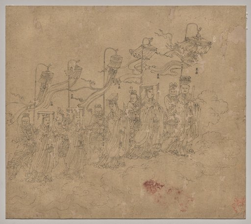 Album of Daoist and Buddhist Themes: Procession of Daoist Deities: Leaf 5