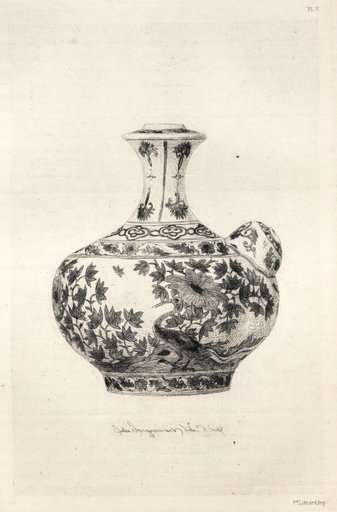 History of the Ceramic Art: A Descriptive and Philosophical Study of the Pottery of All Ages and All Nations: Persia: Soft Porcelain- Gargoulette, Decorated with the Simorg (Plate VI)