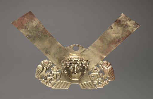 Nose Ornament with Human Head and Condors Attacking Humans