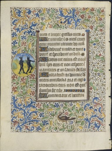 Leaf from a Book of Hours: Office of the Dead: Two Devils (verso)