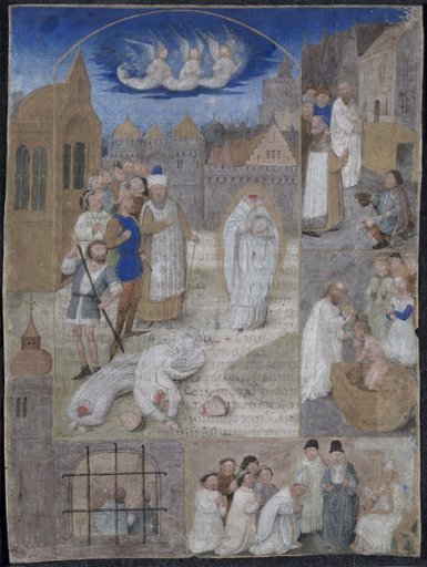 Leaf Excised from a Breviary of Charles the Bold and Margaret of York: The Martyrdom of Saint Denis