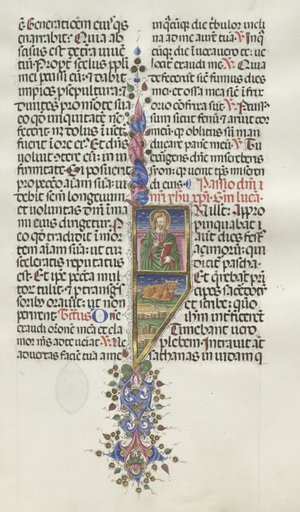 Missale: Fol. 131: Saint Luke with Bull