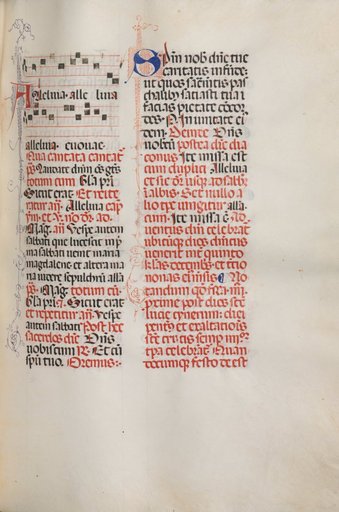 Missale: Fol. 173: Music for "Alleluia" etc. at beginning of Easter