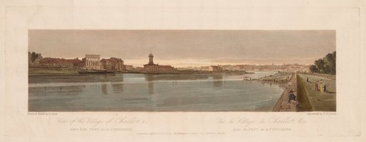 A Selection of Twenty of the Most Picturesque Views in Paris: View of the Village of Chaillot, &c Taken from Pont de la Concorde