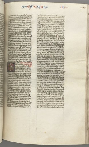 Fol. 184r, Ezra II, historiated initial E, a priest censing an altar