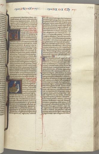Fol. 194r, Judith, historiated initial A, Judith beheading Holofernes