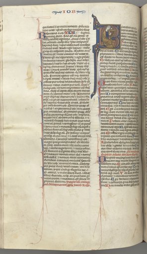 Fol. 214v, Psalm 1, historiated initial 8, David harping