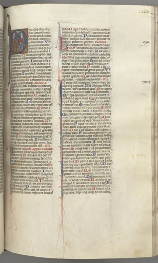 Fol. 233r, Psalm 109, historiated initial D, God the Father and Son, the Holy Ghost between them