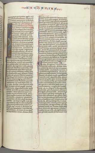 Fol. 365r, Zachariah, historiated initial I, Zachariah standing with a scroll