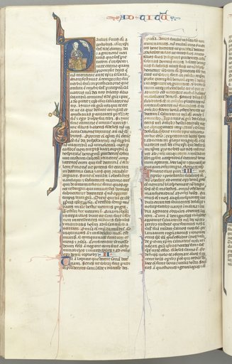 Fol. 458v, Titus, historiated initial P, Paul seated with a sword