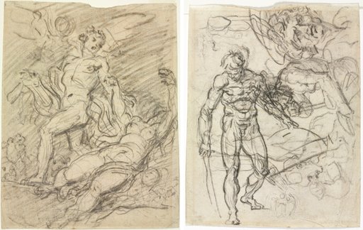 Orpheus and Eurydice (recto); Figure Studies (verso)