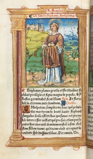 Printed Book of Hours (Use of Rome): fol. 100v, St. Stephen