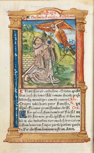 Printed Book of Hours (Use of Rome): fol. 106v, St. Francis of Assisi