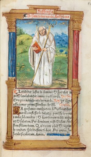 Printed Book of Hours (Use of Rome): fol. 108r, St. Bernard of Clairvaulx