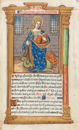 Printed Book of Hours (Use of Rome): fol. 110r, St. Margaret