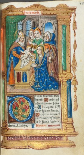 Printed Book of Hours (Use of Rome): fol. 40r, Presentation in the Temple