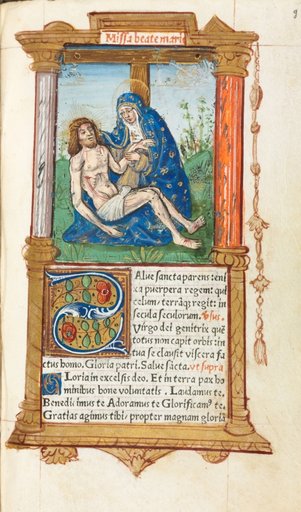 Printed Book of Hours (Use of Rome): fol. 53r, Pieta