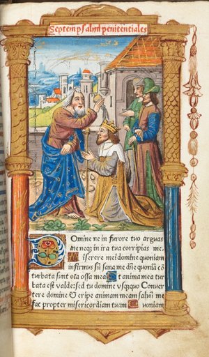 Printed Book of Hours (Use of Rome): fol. 65r, David and Samuel