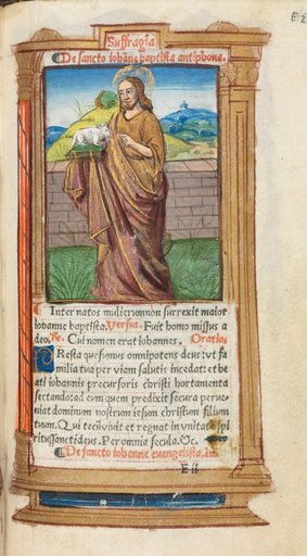Printed Book of Hours (Use of Rome): fol. 98r, St. John the Baptist