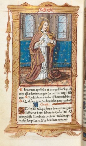 Printed Book of Hours (Use of Rome): fol. 98v, St. John the Evangelist