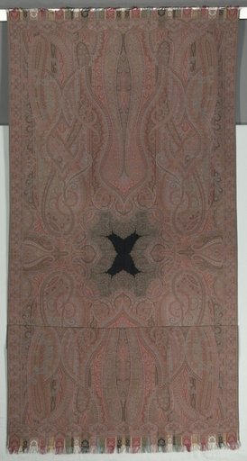 Long Shawl with Large Symmetrical Botehs and Small Black Center