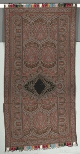Long Shawl with Botehs, Black Center, and Lobed Arcades