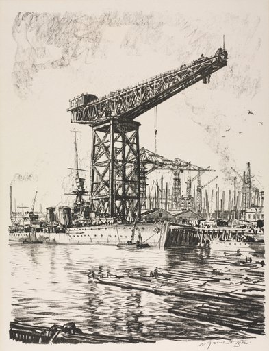 The Great War: Britain's Efforts and Ideals; Building Ships: A Fitting Out Basin