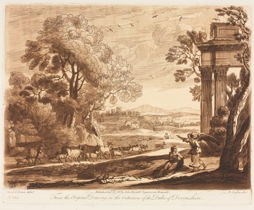 Liber Veritatis: No. 133, A Landscape, with Cattle, and the Angel Comforting Hagar