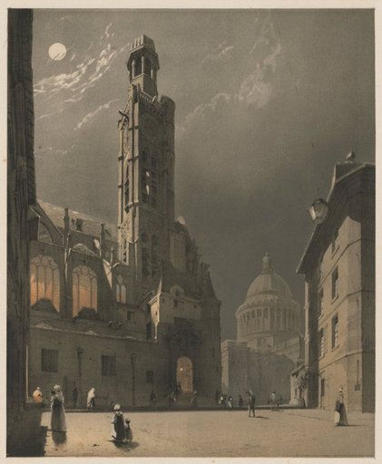 Picturesque Architecture in Paris, Ghent, Antwerp, Rouen: St. Etienne du Mont and the Pantheon, Paris