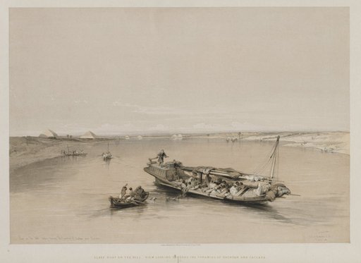 Egypt and Nubia, Volume I: View on the Nile Looking Towards the Pyramids of Dashour and Saccara