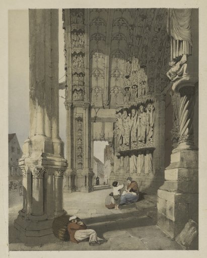 Picturesque Architecture in Paris, Ghent, Antwerp, Rouen, Etc.: South Porch of Chartres Cathedral,