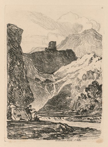 Liber Studiorum: Plate 12, Dolbadern Castle, Llanberris Lake, North Wales