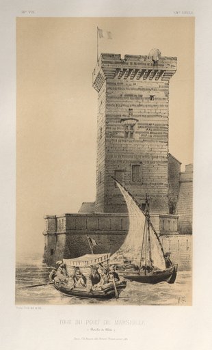 Architecture Pittoresque ou Monuments des xveme. Et xvieme. Siecles: Chateaux De France des XV et XVI Siecles: Pl. 34, Tour Du Port De Marseille (Bouches Du Rhône)