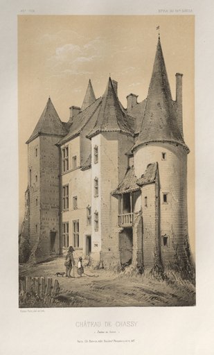 Architecture Pittoresque ou Monuments des xveme. Et xvieme. Siecles: Chateaux De France des XV et XVI Siecles: Pl. 45 Château De Chassy (Saône et Loire)