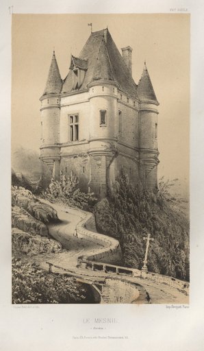 Architecture Pittoresque ou Monuments des XVeme. Et XVIeme. Siecles: Chateaux de France des XV et XVI Siecles: Pl. 77, Le Mesnil (Corrèze)