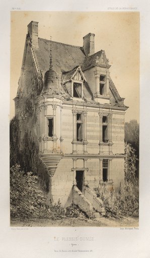 Architecture Pittoresque ou Monuments des XVeme. Et XVIeme. Siecles: Chateaux de France des XV et XVI Siecles: Pl. 79, Le Plessis-Dumée (Yonne)