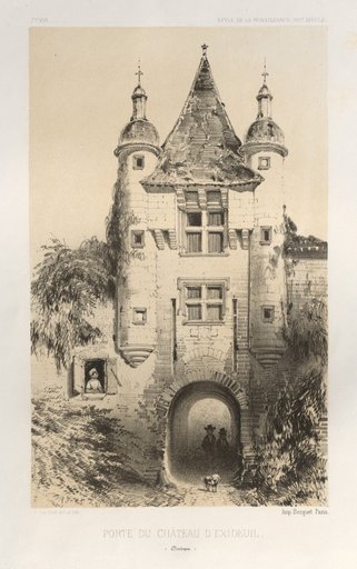 Architecture Pittoresque ou Monuments des xveme. Et xvieme. Siecles: Chateaux De France des XV et XVI Siecles: Pl.7, Porte du Chateau d'Exideuil (Dordogne)