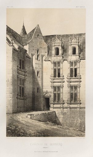 Architecture Pittoresque ou Monuments des XVeme. Et XVIeme. Siecles: Chateaux de France des XV et XVI Siecles: Pl. 92, Château de Bernesq (Calvados)