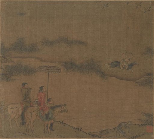 Three Horsemen Hunting Wild Geese