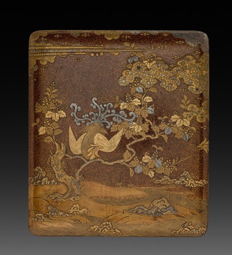 Writing Box (Suzuribako) with Phoenix in Paulownia (lid)