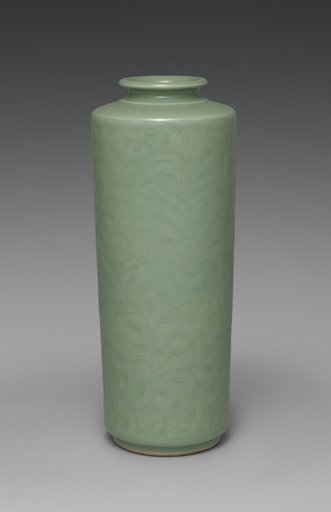 Tong-Shaped Vase with Flowers and Grasses