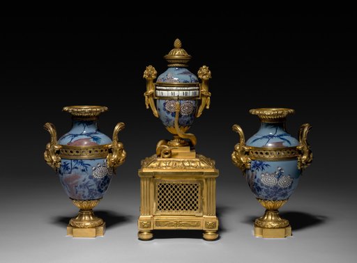 Garniture Set (one clock and 2 vases)