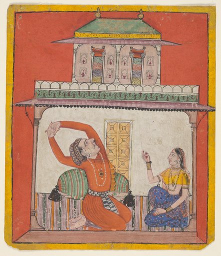 A couple in their chamber in early morning: Vighada Ragaputra of Shri Raga, from a Ragamala