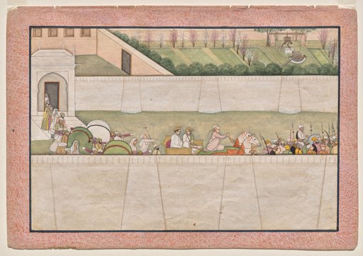 Rama’s brothers Bharata and Shatrughna set out from Ayodhya to find Rama and Lakshmana in the forest to inform them of the death of their father Dasharatha, from Chapter 77 of the Ayodhya Kanda (Book of Ayodhya) of a Ramayana (Rama’s Journey)