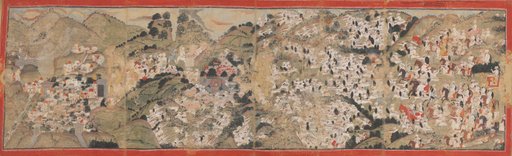 Raja Sansar Chand attacking Kangra Fort