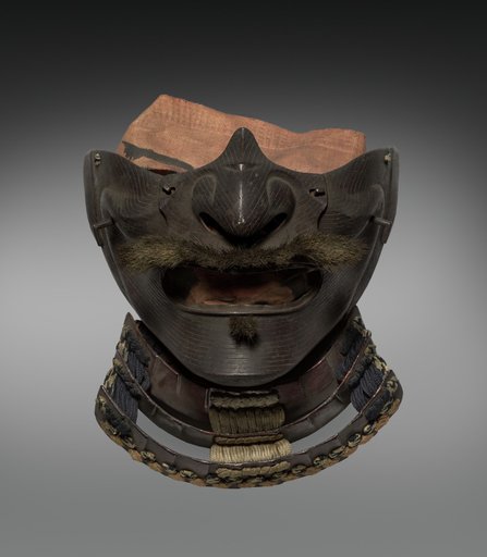 Half-mask (Ho’o-ate) with Neck Guard (Nodowa)