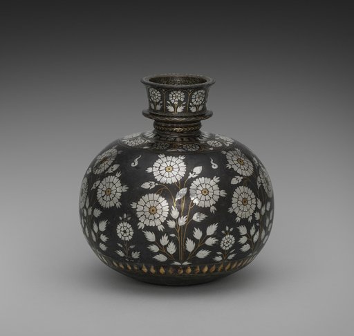 Bidri Hookah Bowl with Roses
