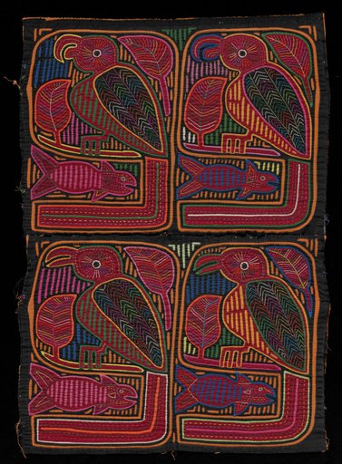 Birds and Fish Mola Panels (Pair)